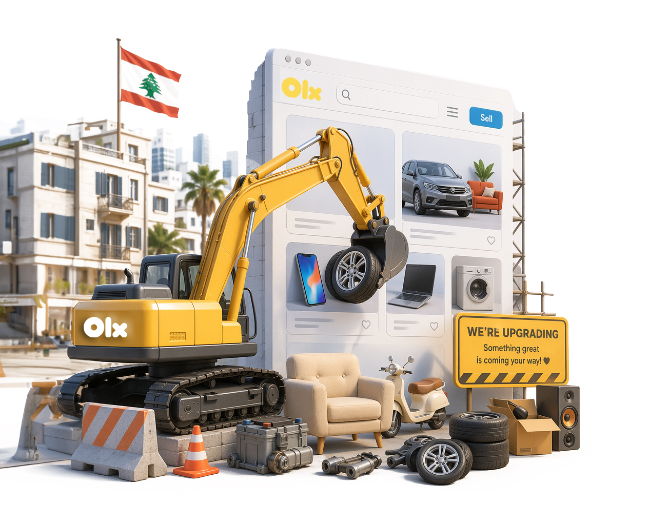 OLX scheduled maintenance illustration